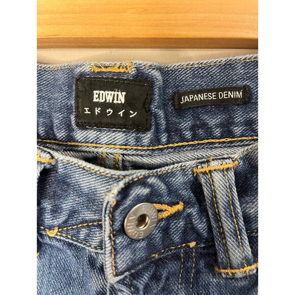 EDWIN ED-80 Made in Japan Slim Tapered Jeans SZ 31x32 Medium Blue Faded - Picture 3 of 9